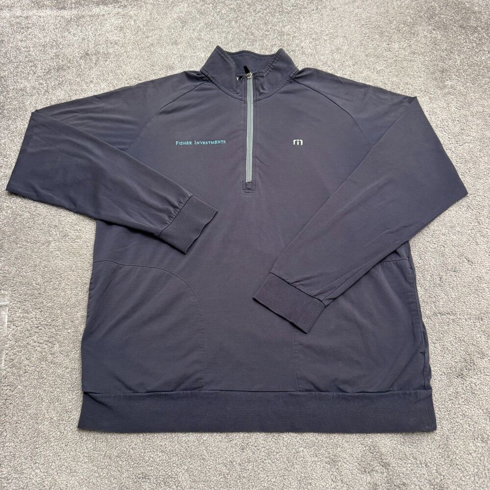 TravisMathew Stretch 1/4 Zip Golf Pullover Sweatshirt Mens L Fisher Investment